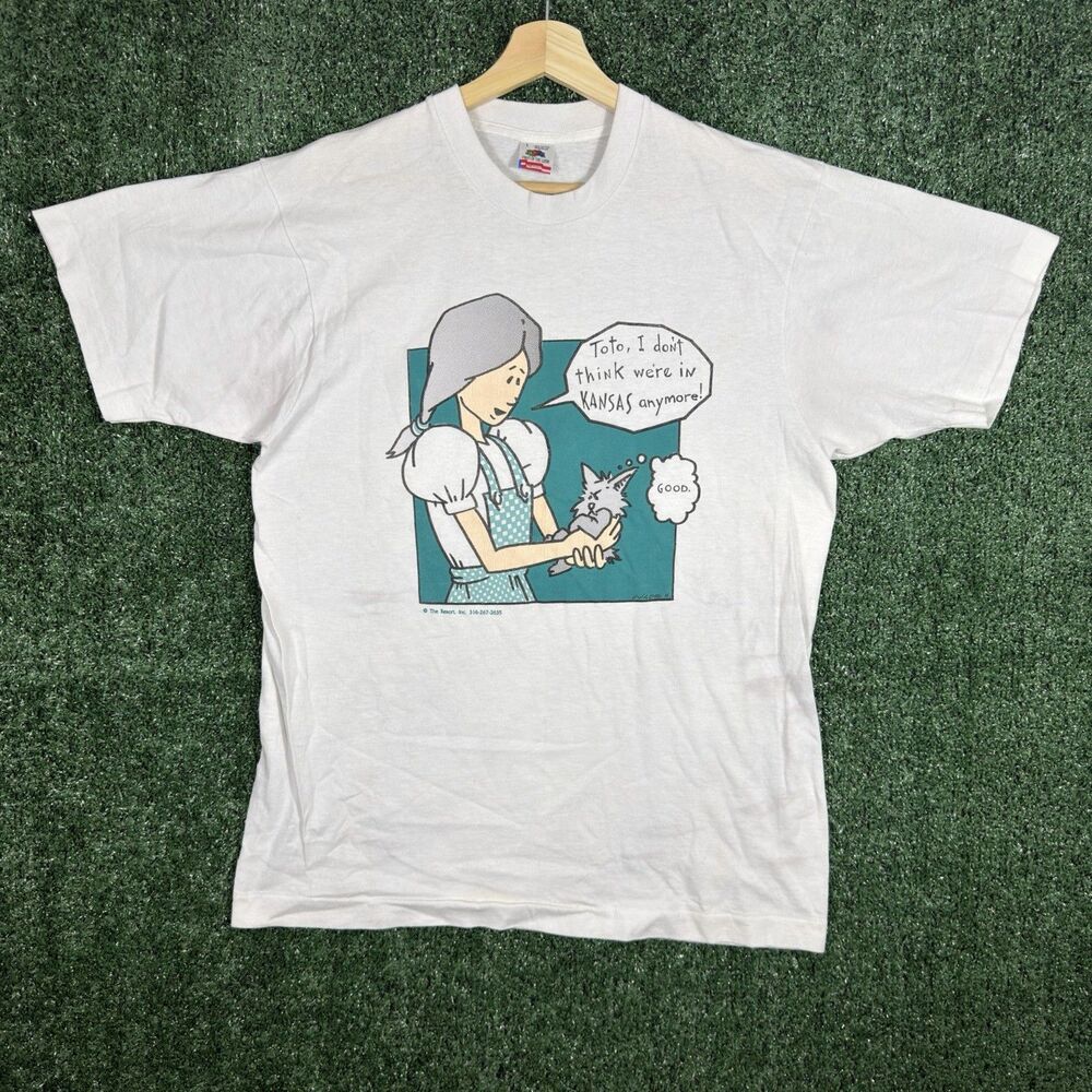 Vintage 90's The Wizard of Oz Graphic T Shirt Dorothy Toto Single Stitch Size L